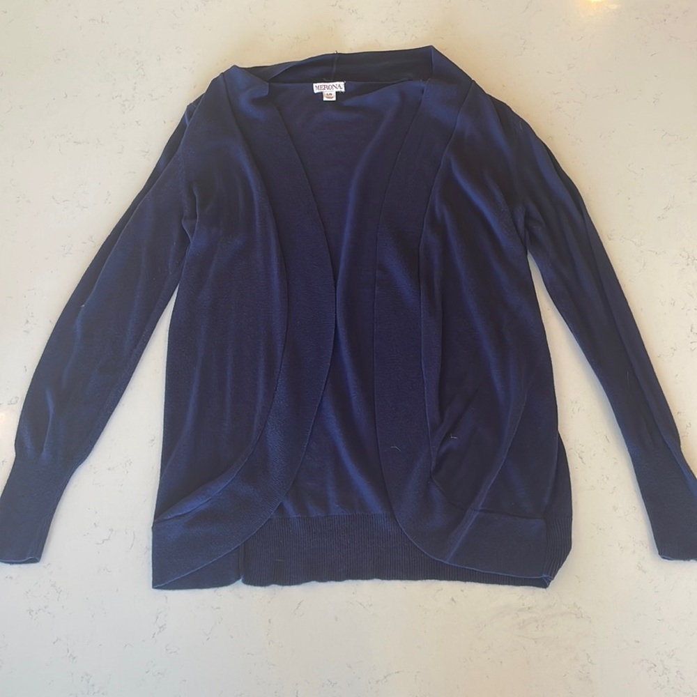 Womens large navy blue cardigan